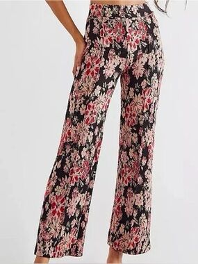 Free People Floral Stretchy Flare Pants